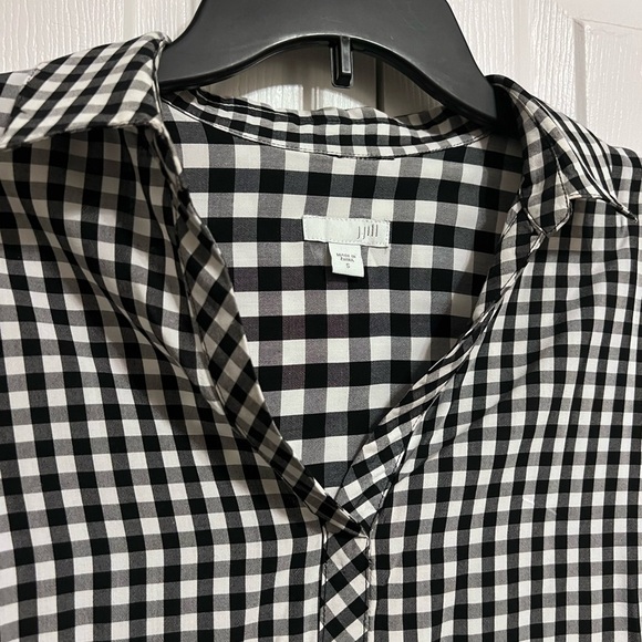 J Jill black and white Gingham popover top. Size S - Picture 5 of 6